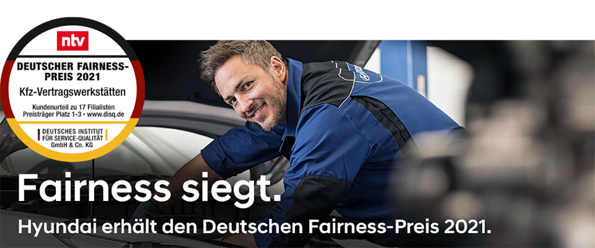Deutscher Fairness-Preis für Hyundai Kfz-Werkstätten.